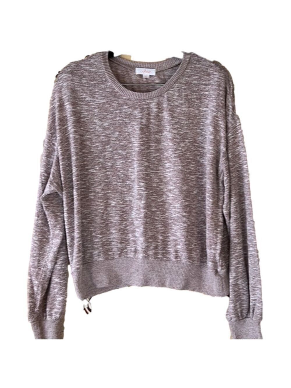 Colsie Sweater, Size XL, Crew neck PTP 24”, Length 22", Light Brown/Maroon (T4)